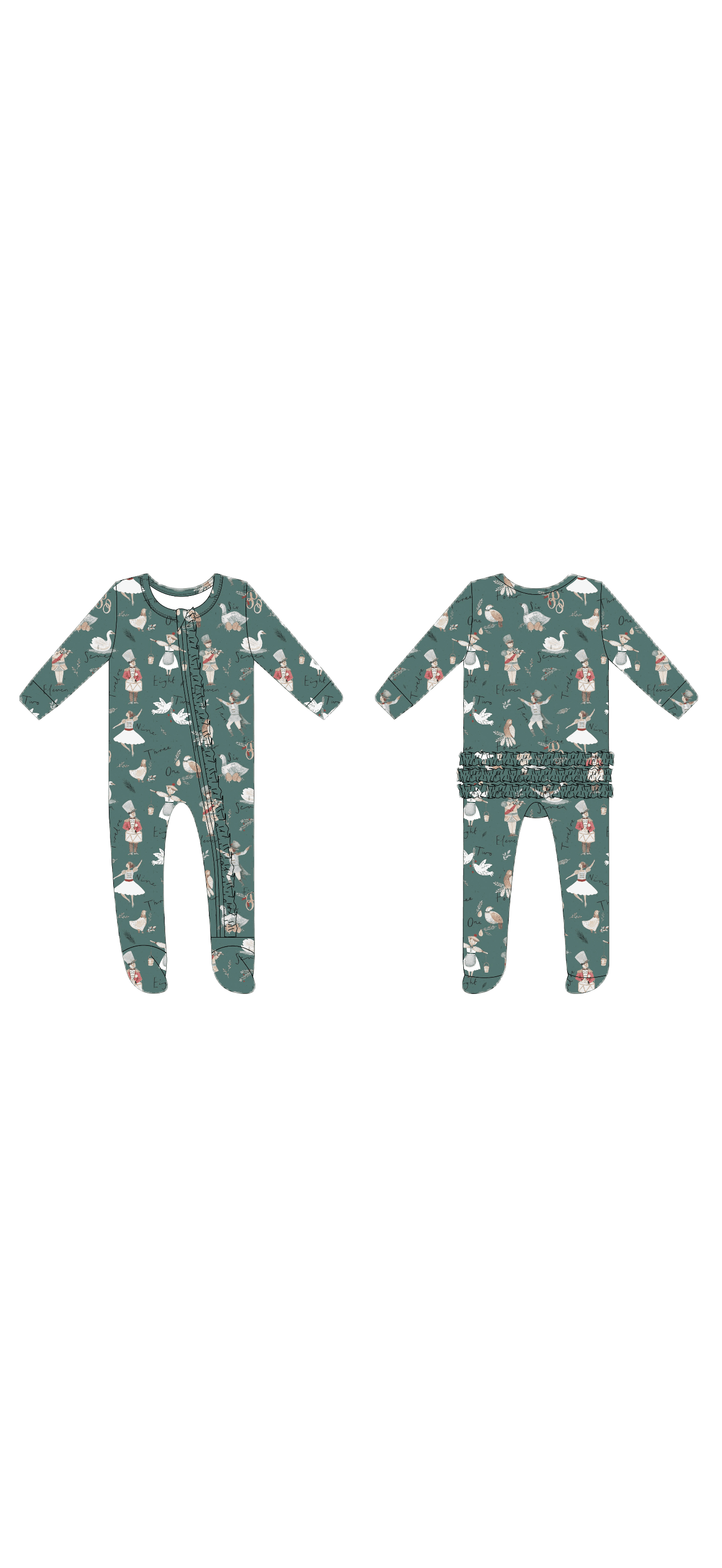 TWELVE DAYS Ruffled Footie